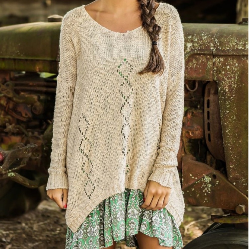 Oversized Ivory Knit Sweater